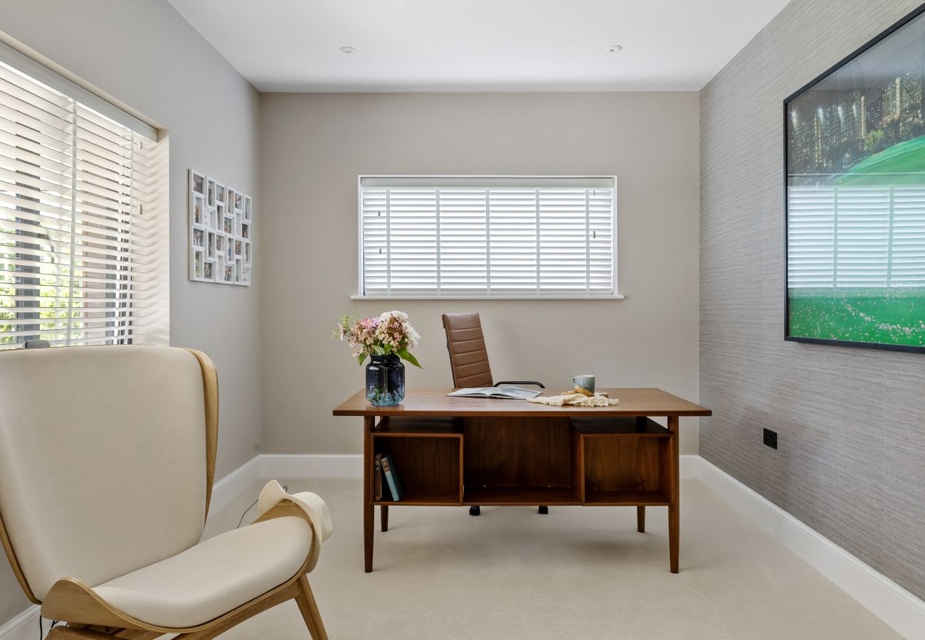Light-filled study room overlooking the river